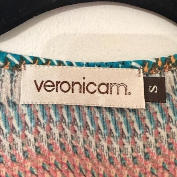 VeronicaM Retro‎ Aztec Dress Sz S Drop Tie Waist Boho Comfort 3/4 Length Sleeve - Picture 5 of 9